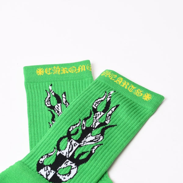 新品未使用 CHROME HEARTS クロムハーツ × MATTY BOY マッティボーイ SOCKS PPO CHOMPER チョンパーソックス 靴下 グリーン 中古 4b013677