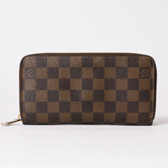 LOUIS VUITTON ルイヴィトン ジッピーウォレット 長財布 N41661 ダミエ キャンバス ライニング ブラウン 美品 中古 4b010896