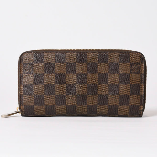 LOUIS VUITTON ルイヴィトン ジッピーウォレット 長財布 N41661 ダミエ キャンバス ライニング ブラウン 美品 中古 4b010896