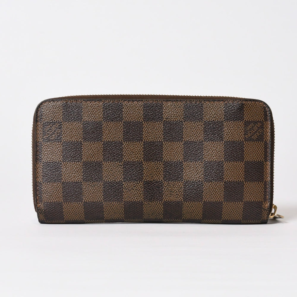 LOUIS VUITTON ルイヴィトン ジッピーウォレット 長財布 N41661 ダミエ キャンバス ライニング ブラウン 美品 中古 4b010896