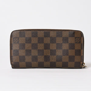 LOUIS VUITTON ルイヴィトン ジッピーウォレット 長財布 N41661 ダミエ キャンバス ライニング ブラウン 美品 中古 4b010896