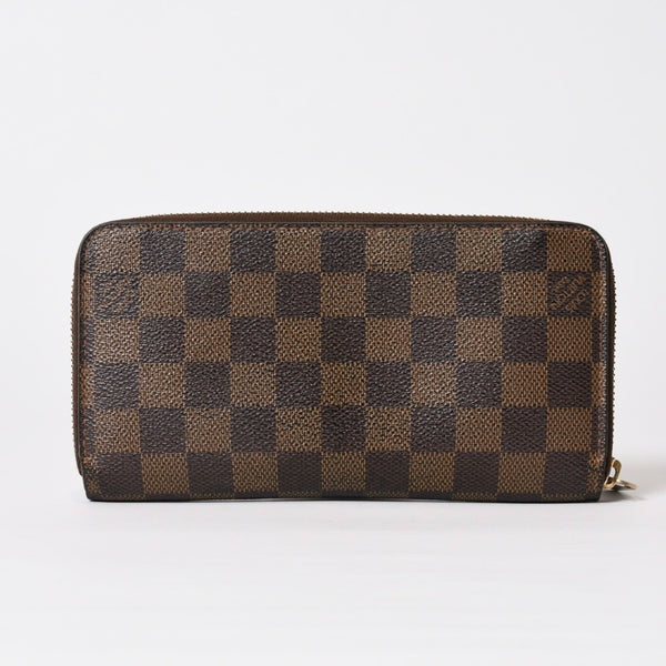 LOUIS VUITTON ルイヴィトン ジッピーウォレット 長財布 N41661 ダミエ キャンバス ライニング ブラウン 美品 中古 4b010896