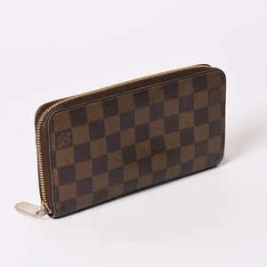 LOUIS VUITTON ルイヴィトン ジッピーウォレット 長財布 N41661 ダミエ キャンバス ライニング ブラウン 美品 中古 4b010896
