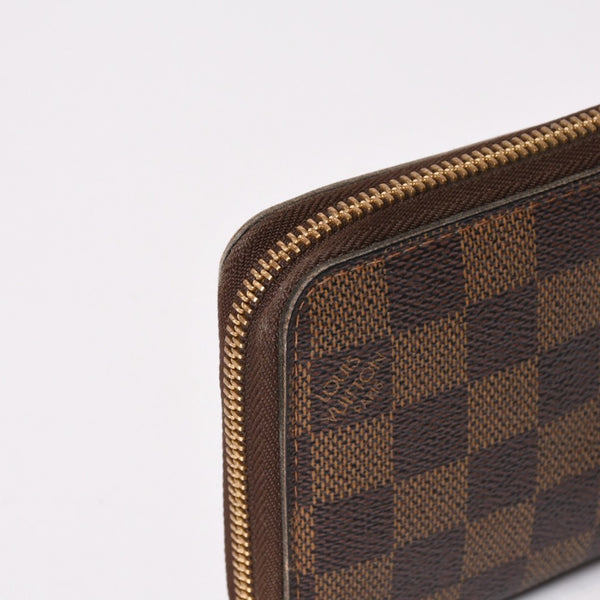 LOUIS VUITTON ルイヴィトン ジッピーウォレット 長財布 N41661 ダミエ キャンバス ライニング ブラウン 美品 中古 4b010896