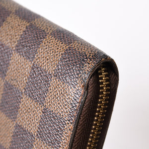 LOUIS VUITTON ルイヴィトン ジッピーウォレット 長財布 N41661 ダミエ キャンバス ライニング ブラウン 美品 中古 4b010896