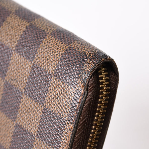 LOUIS VUITTON ルイヴィトン ジッピーウォレット 長財布 N41661 ダミエ キャンバス ライニング ブラウン 美品 中古 4b010896