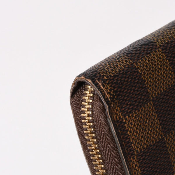 LOUIS VUITTON ルイヴィトン ジッピーウォレット 長財布 N41661 ダミエ キャンバス ライニング ブラウン 美品 中古 4b010896