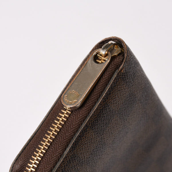 LOUIS VUITTON ルイヴィトン ジッピーウォレット 長財布 N41661 ダミエ キャンバス ライニング ブラウン 美品 中古 4b010896