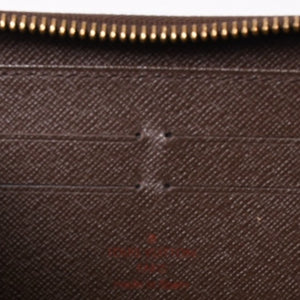 LOUIS VUITTON ルイヴィトン ジッピーウォレット 長財布 N41661 ダミエ キャンバス ライニング ブラウン 美品 中古 4b010896