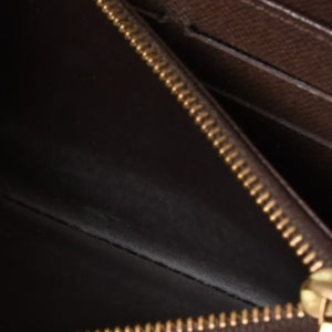 LOUIS VUITTON ルイヴィトン ジッピーウォレット 長財布 N41661 ダミエ キャンバス ライニング ブラウン 美品 中古 4b010896