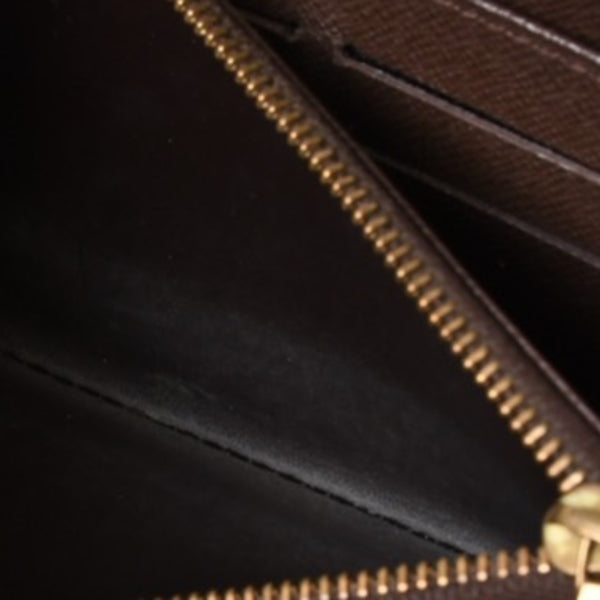 LOUIS VUITTON ルイヴィトン ジッピーウォレット 長財布 N41661 ダミエ キャンバス ライニング ブラウン 美品 中古 4b010896