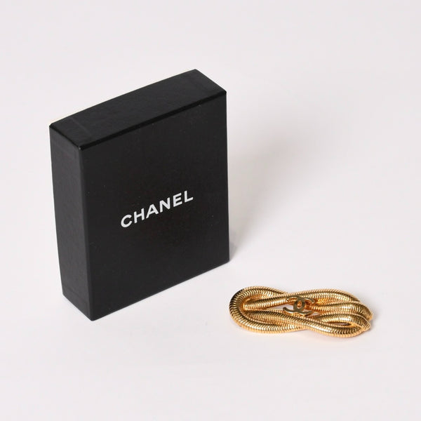 極美品 CHANEL シャネル ココマーク ブローチ 重量約37.76g 97P刻印 GP メタル ゴールド ロープモチーフ 中古 4b013726
