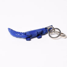 Load image into Gallery viewer, FENDI フェンディ ワニ バッグチャーム 7AR385 キーリング キーホルダー カーフスキン ブルー 美品 中古 4b013592