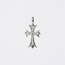 Load image into Gallery viewer, 新品同様 CHROME HEARTS クロムハーツ 18K タイニークロス ファットクロス 純正 9.1g パヴェダイヤ ペンダント WG 中古 4b013917