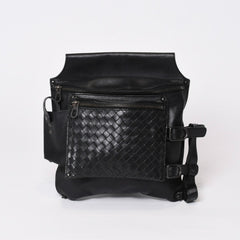 BOTTEGAVENETA ボッテガヴェネタ イントレチャート 2WAY ベルトバッグ 121604 ブラック カーフ ガンメタル金具 美品 中古 4b013473