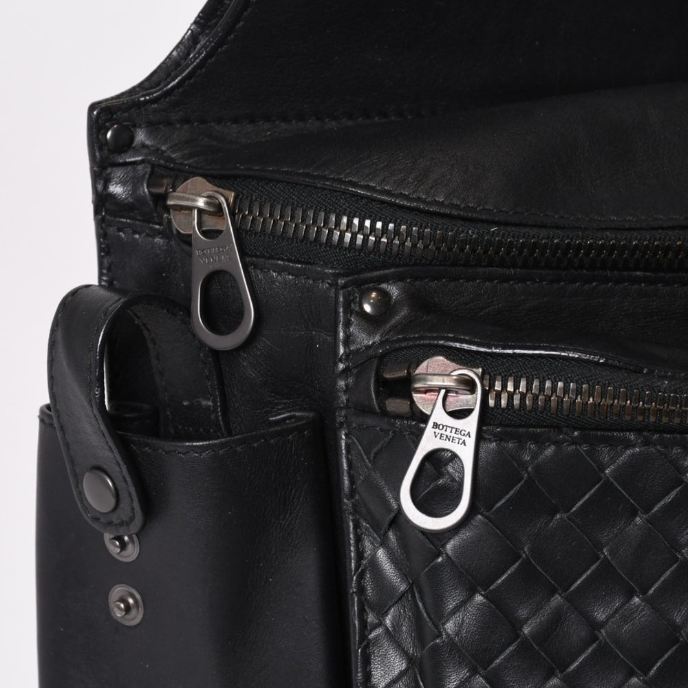 BOTTEGAVENETA ボッテガヴェネタ イントレチャート 2WAY ベルトバッグ 121604 ブラック カーフ ガンメタル金具 美品 中古 4b013473