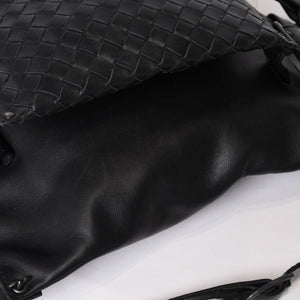 BOTTEGAVENETA ボッテガヴェネタ イントレチャート 2WAY ベルトバッグ 121604 ブラック カーフ ガンメタル金具 美品 中古 4b013473