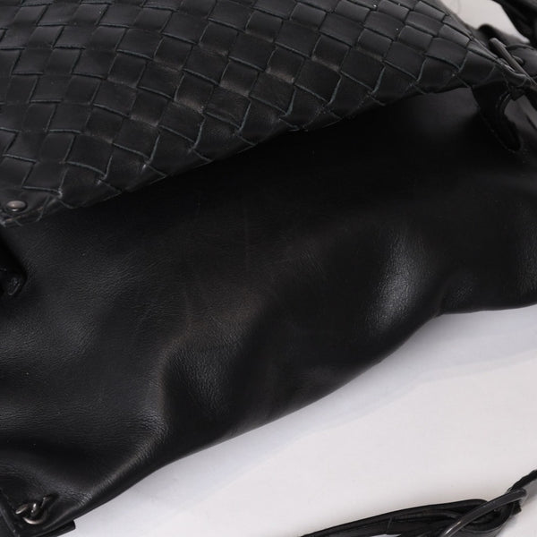 BOTTEGAVENETA ボッテガヴェネタ イントレチャート 2WAY ベルトバッグ 121604 ブラック カーフ ガンメタル金具 美品 中古 4b013473