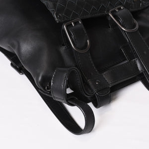 BOTTEGAVENETA ボッテガヴェネタ イントレチャート 2WAY ベルトバッグ 121604 ブラック カーフ ガンメタル金具 美品 中古 4b013473