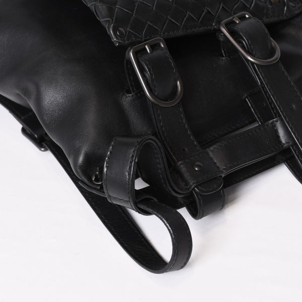 BOTTEGAVENETA ボッテガヴェネタ イントレチャート 2WAY ベルトバッグ 121604 ブラック カーフ ガンメタル金具 美品 中古 4b013473