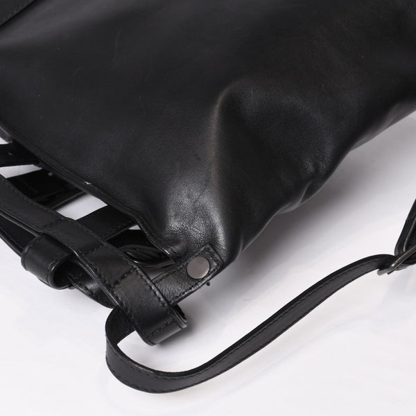 BOTTEGAVENETA ボッテガヴェネタ イントレチャート 2WAY ベルトバッグ 121604 ブラック カーフ ガンメタル金具 美品 中古 4b013473