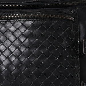 BOTTEGAVENETA ボッテガヴェネタ イントレチャート 2WAY ベルトバッグ 121604 ブラック カーフ ガンメタル金具 美品 中古 4b013473