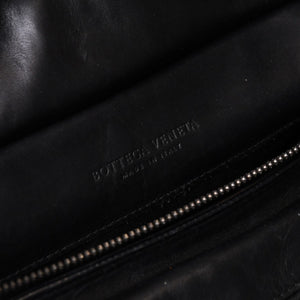 BOTTEGAVENETA ボッテガヴェネタ イントレチャート 2WAY ベルトバッグ 121604 ブラック カーフ ガンメタル金具 美品 中古 4b013473