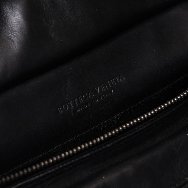 BOTTEGAVENETA ボッテガヴェネタ イントレチャート 2WAY ベルトバッグ 121604 ブラック カーフ ガンメタル金具 美品 中古 4b013473