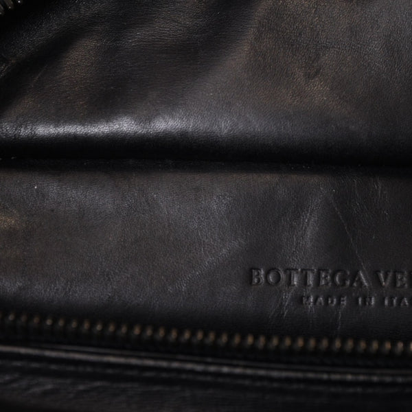 BOTTEGAVENETA ボッテガヴェネタ イントレチャート 2WAY ベルトバッグ 121604 ブラック カーフ ガンメタル金具 美品 中古 4b013473
