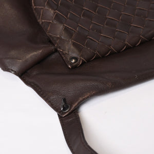 BOTTEGAVENETA ボッテガヴェネタ イントレチャート ウエストバッグ ブラウン レザー アンティークブラウン金具 美品 中古 4b013605