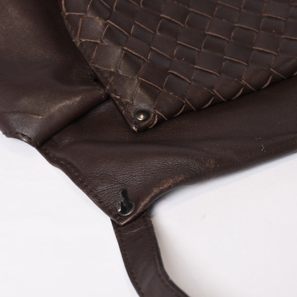 BOTTEGAVENETA ボッテガヴェネタ イントレチャート ウエストバッグ ブラウン レザー アンティークブラウン金具 美品 中古 4b013605