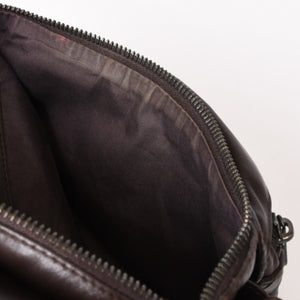 BOTTEGAVENETA ボッテガヴェネタ イントレチャート ウエストバッグ ブラウン レザー アンティークブラウン金具 美品 中古 4b013605