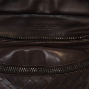 BOTTEGAVENETA ボッテガヴェネタ イントレチャート ウエストバッグ ブラウン レザー アンティークブラウン金具 美品 中古 4b013605