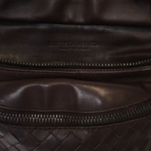 Load image into Gallery viewer, BOTTEGAVENETA ボッテガヴェネタ イントレチャート ウエストバッグ ブラウン レザー アンティークブラウン金具 美品 中古 4b013605
