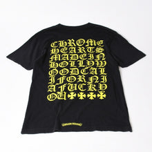Load image into Gallery viewer, CHROME HEARTS クロムハーツ ネオン ロゴ プリント Tシャツ サイズM ブラック コットン 美品 中古 4b013685