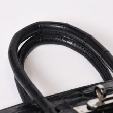画像をギャラリービューアに読み込む, HERMES エルメス ハンドバッグ □J刻印 バーキン25 ニロティカス ブラック シルバー金具 美品 中古 4a000082
