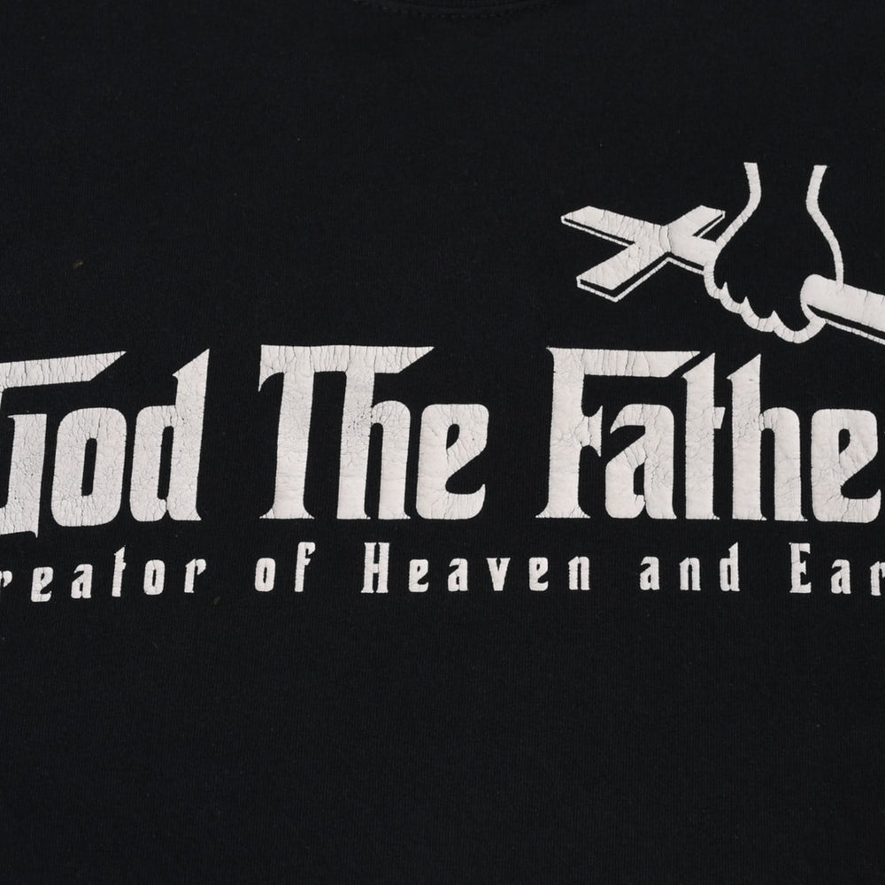 VINTAGE ヴィンテージ 90's God The Father 父なる神 半袖Tシャツ サイズXL ゴッドファーザー サンプリング ブラック 美品 中古 4b013801