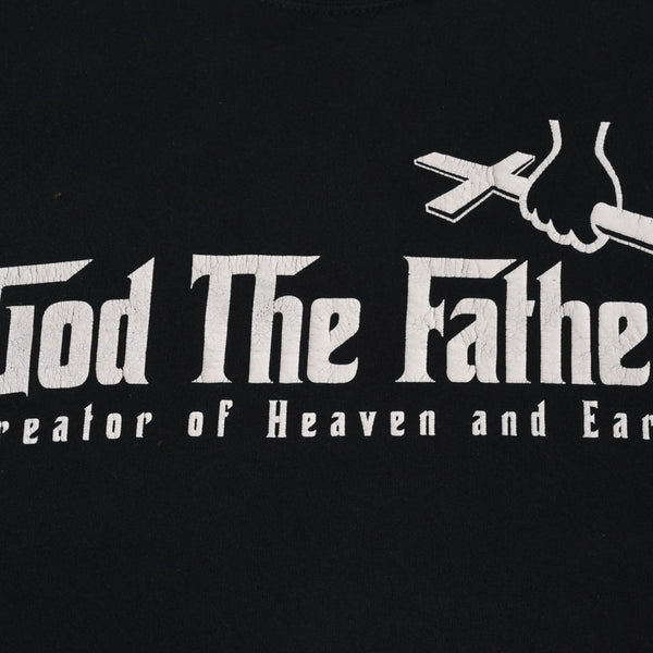 VINTAGE ヴィンテージ 90's God The Father 父なる神 半袖Tシャツ サイズXL ゴッドファーザー サンプリング ブラック 美品 中古 4b013801