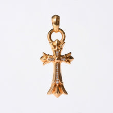 Load image into Gallery viewer, 極美品 CHROME HEARTS クロムハーツ ダブルCHクロス WITH ベイル パヴェ ダイヤ ペンダントトップ チャーム 重量約36.05g 2011/.22K刻印 中古 4b013858