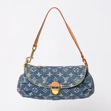画像をギャラリービューアに読み込む, 極美品 LOUIS VUITTON ルイヴィトン ミニプリーティ ワンショルダーバッグ M95050 モノグラム デニム インディゴブルー 中古 4b013990