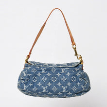 画像をギャラリービューアに読み込む, 極美品 LOUIS VUITTON ルイヴィトン ミニプリーティ ワンショルダーバッグ M95050 モノグラム デニム インディゴブルー 中古 4b013990
