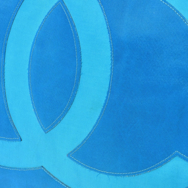 CHANEL Vintage Chanel Logo Chain Tote Bag Coco Mark Turquoise Blue Good Condition Used 4b014005