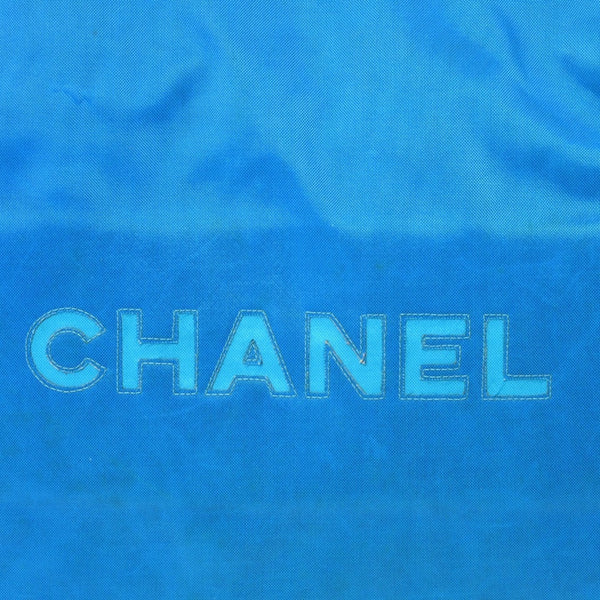 CHANEL Vintage Chanel Logo Chain Tote Bag Coco Mark Turquoise Blue Good Condition Used 4b014005