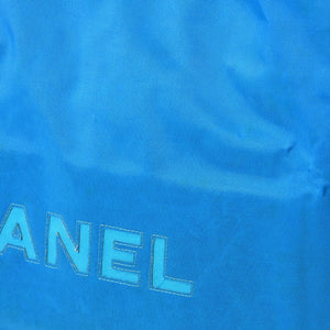 CHANEL Vintage Chanel Logo Chain Tote Bag Coco Mark Turquoise Blue Good Condition Used 4b014005