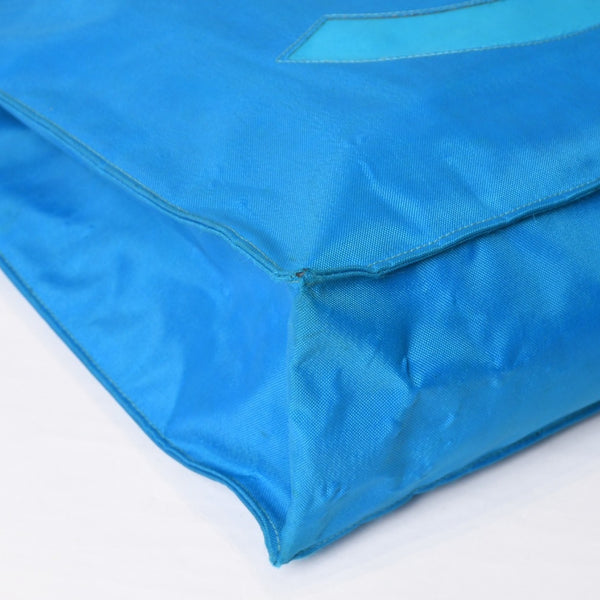 CHANEL Vintage Chanel Logo Chain Tote Bag Coco Mark Turquoise Blue Good Condition Used 4b014005