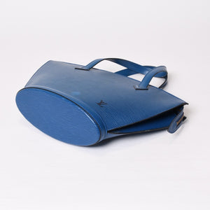 LOUIS VUITTON ルイヴィトン ハンドバッグ トートバッグ サンジャック エピレザー ブルー ゴールド金具 M52275 美品 中古 4b006984