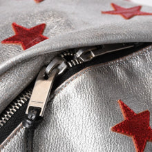 画像をギャラリービューアに読み込む, SAINT LAURENT イヴサンローラン バックパック リュックサック シルバー STARロゴ シルバー金具 美品 中古 4b013955