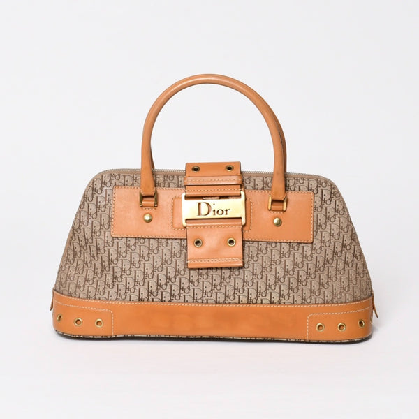 CHRISTIAN DIOR クリスチャンディオール ハンドバッグ ストリートシック トロッター ブラウン BM-0052 ゴールド金具 美品 中古 4b009341