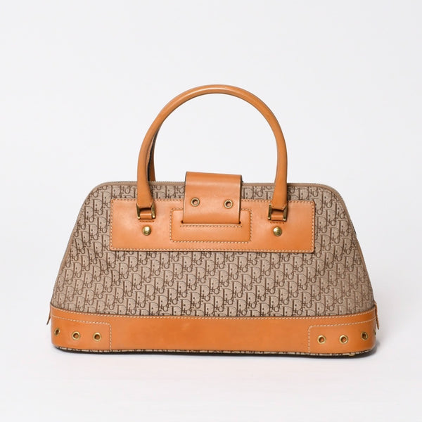 CHRISTIAN DIOR クリスチャンディオール ハンドバッグ ストリートシック トロッター ブラウン BM-0052 ゴールド金具 美品 中古 4b009341