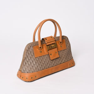 CHRISTIAN DIOR クリスチャンディオール ハンドバッグ ストリートシック トロッター ブラウン BM-0052 ゴールド金具 美品 中古 4b009341